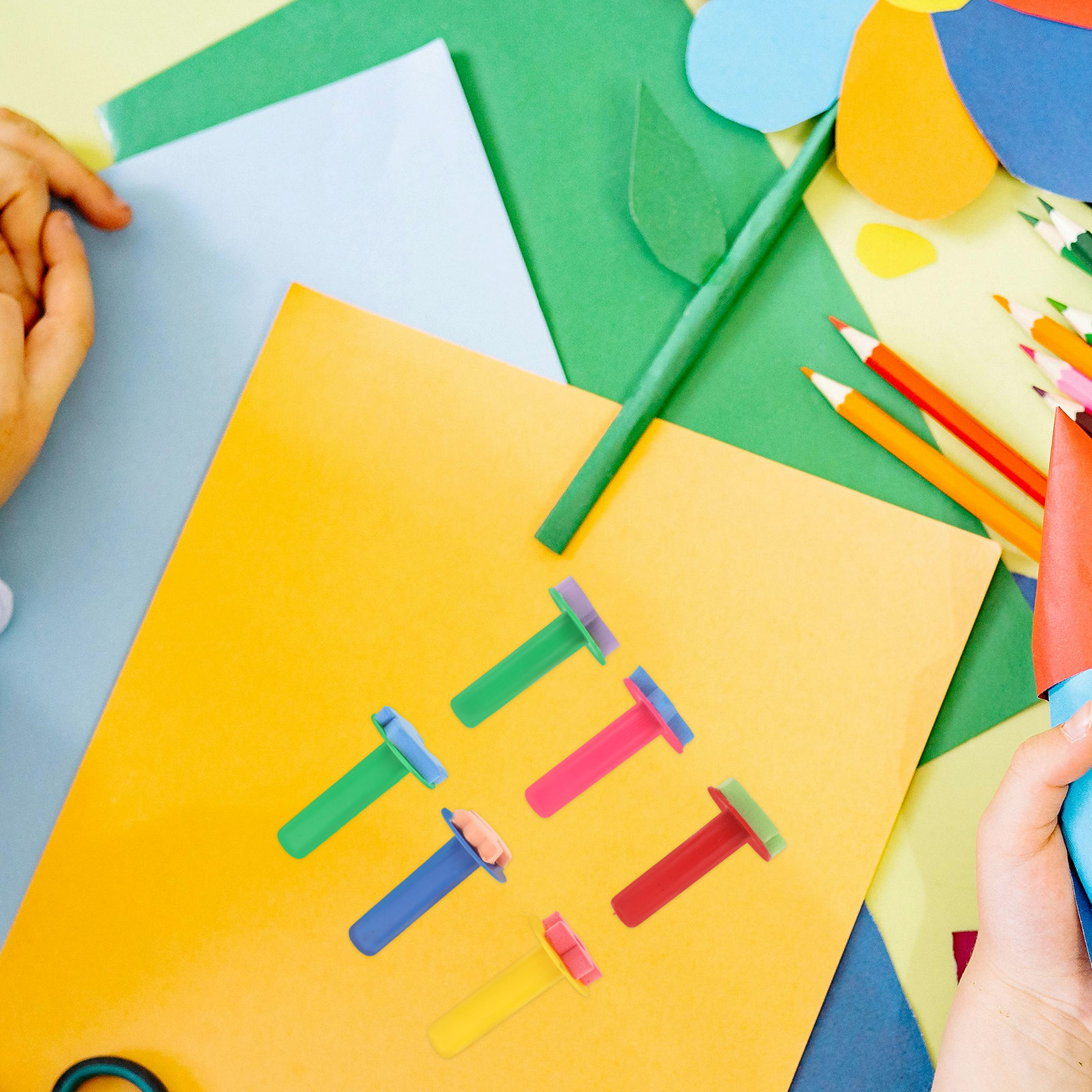 Kids Education Tools - Set di 6 Pennelli in Spugna