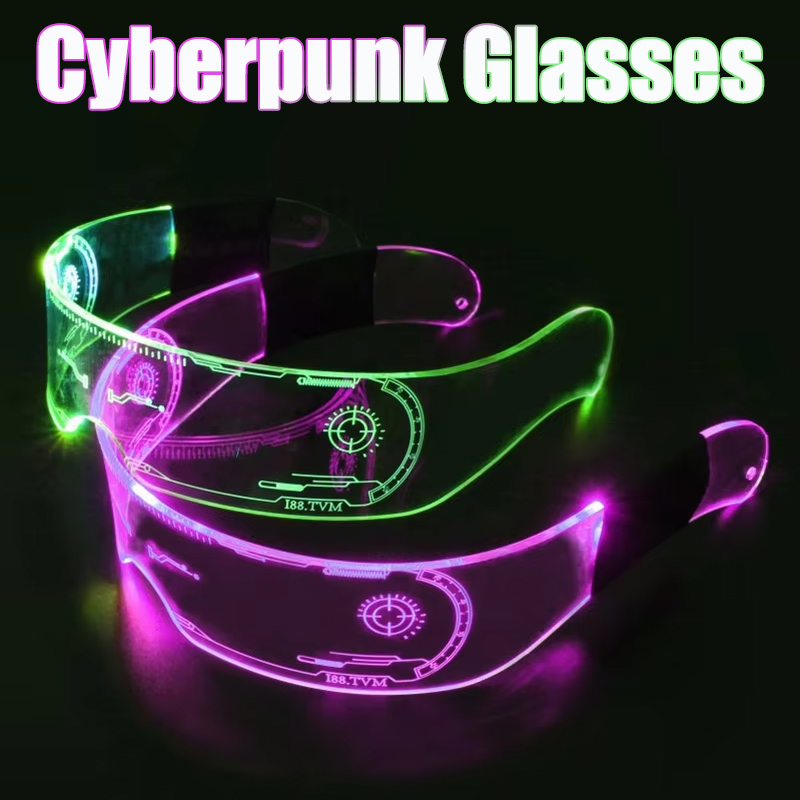 English Kids Education - Occhiali LED Elettrici Cyberpunk, Occhiali Sensuali