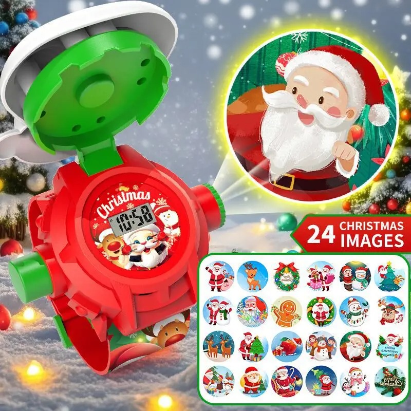 Kids Educational Watch - Orologio da Polso con Proiezione Natalizia