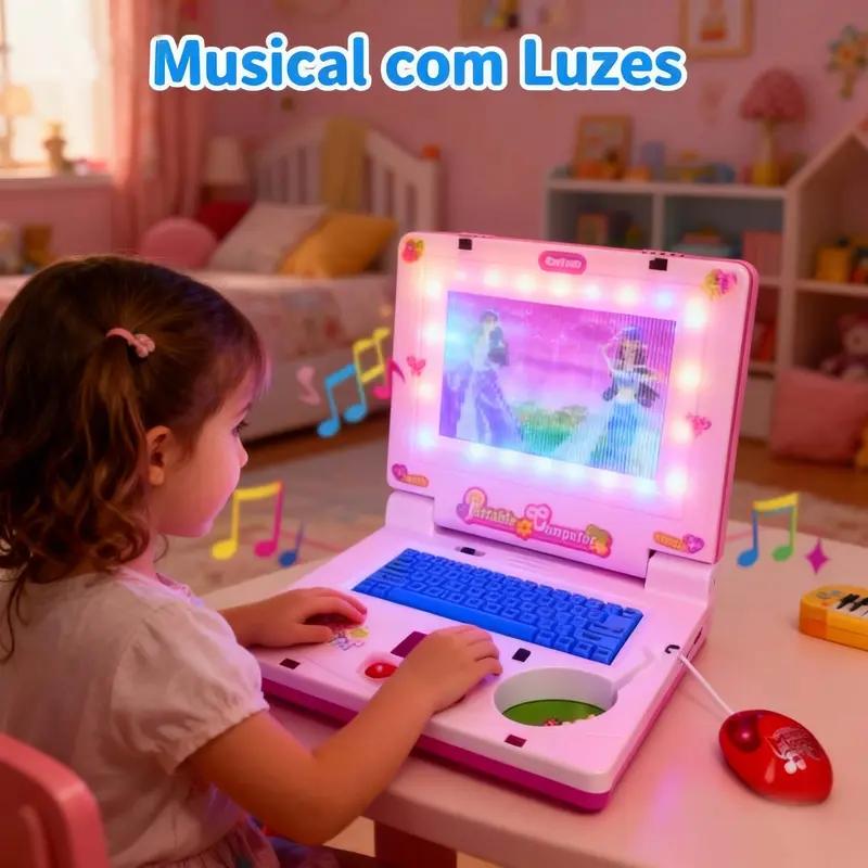Kids Educational Computer - Mini Notebook Musicale Giocattolo, Laptop Portatile